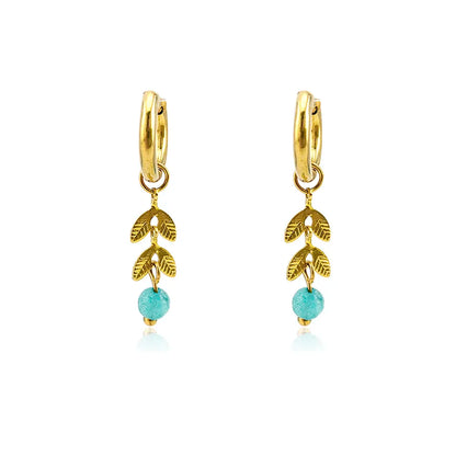 Boucles d’oreilles pendantes feuillage