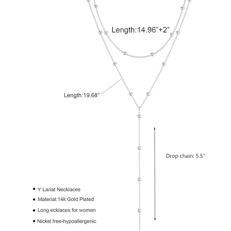 Collier Argenté Double Rang à Billes