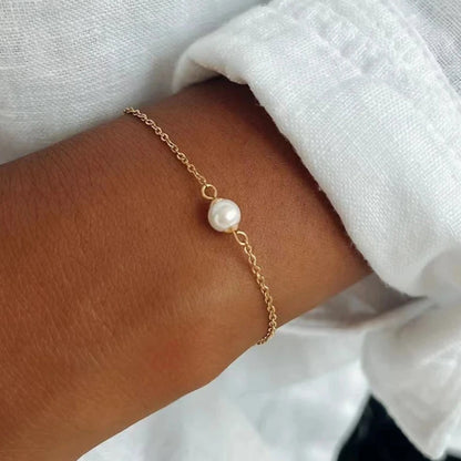 Bracelet Minimaliste avec Perle Fine