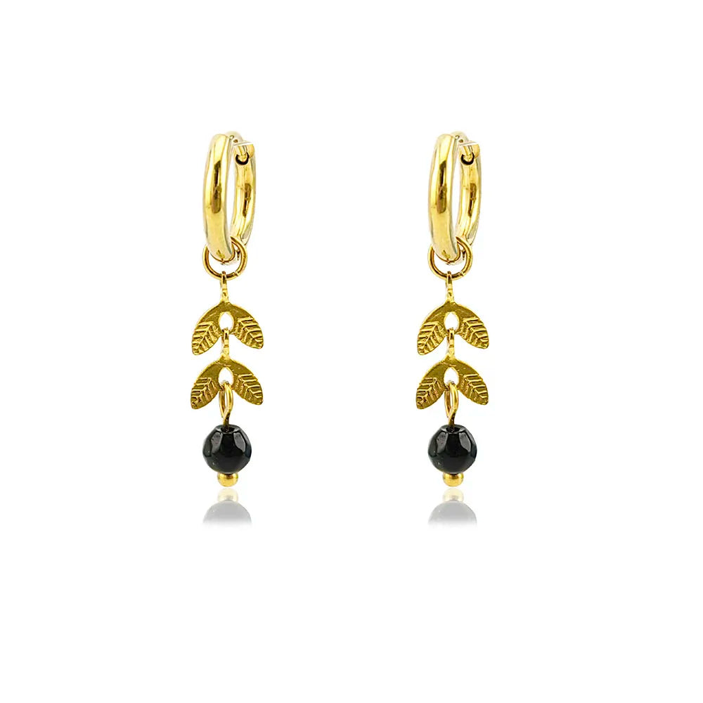 Boucles d’oreilles pendantes feuillage