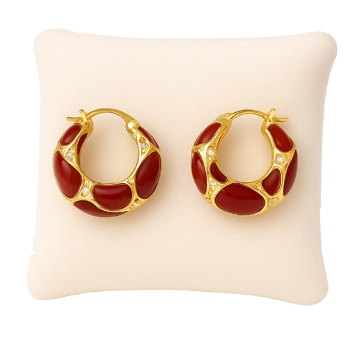 Créoles dorées émaillées