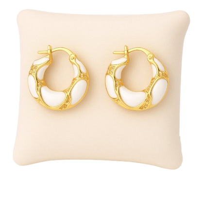 Créoles dorées émaillées