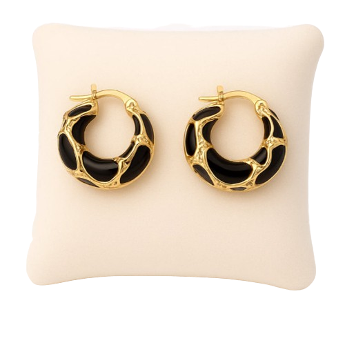 Créoles dorées émaillées