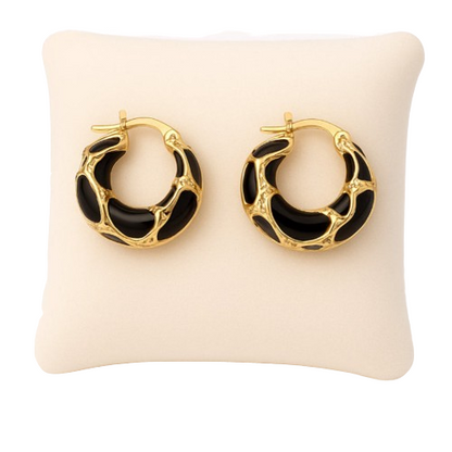 Créoles dorées émaillées