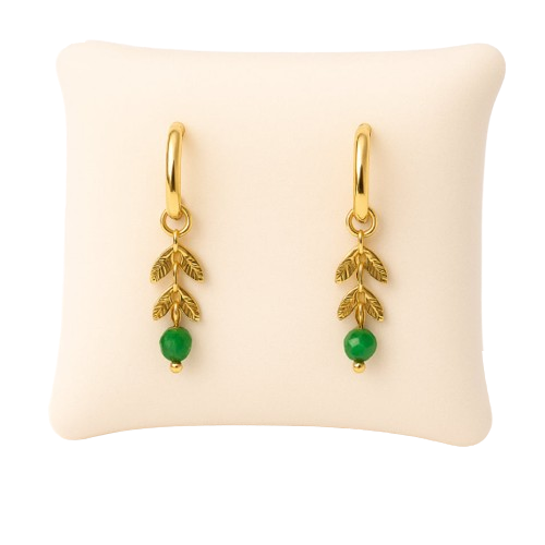 Boucles d’oreilles pendantes feuillage