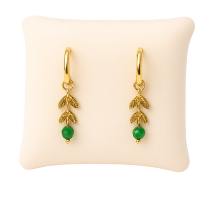 Boucles d’oreilles pendantes feuillage